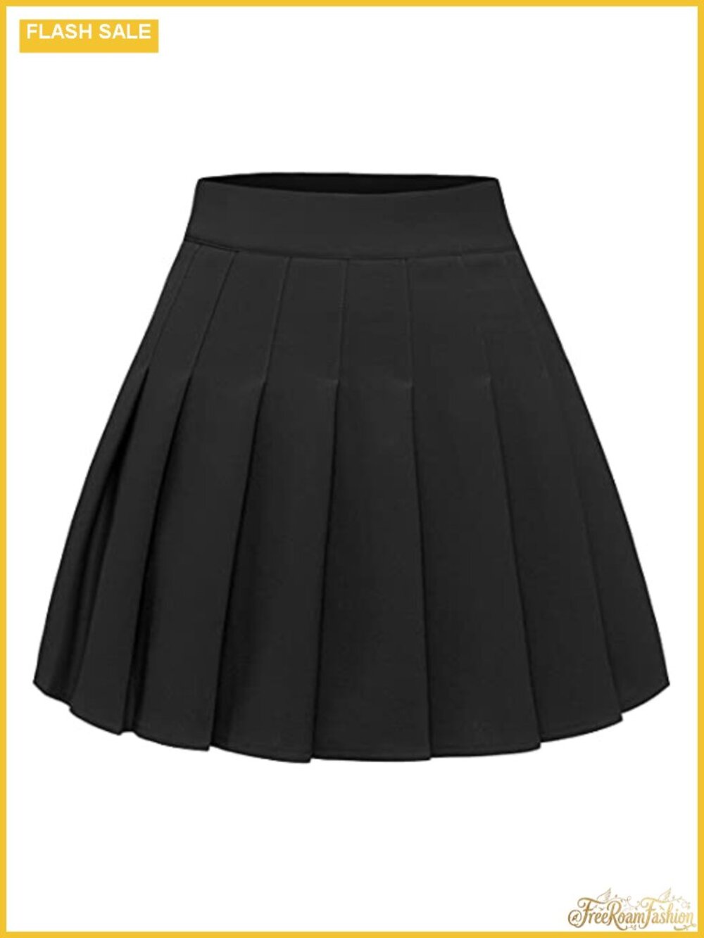 Pleated Mini Skater Skirt High Waist A-Line Polyester Spandex Tennis